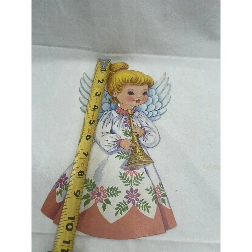 Vintage Artfaire Christmas Angel Die-Cut Wall Decoration